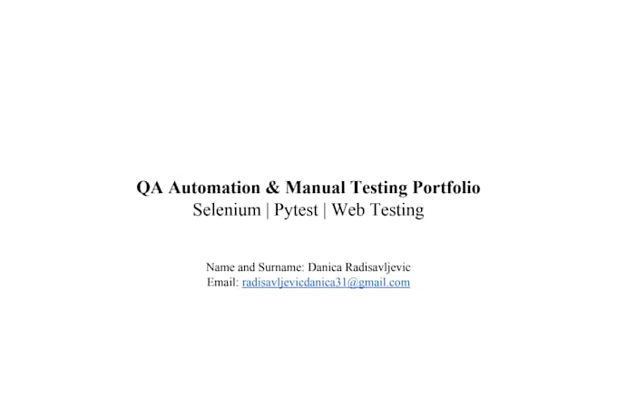 provide QA testing support and excel data analysis